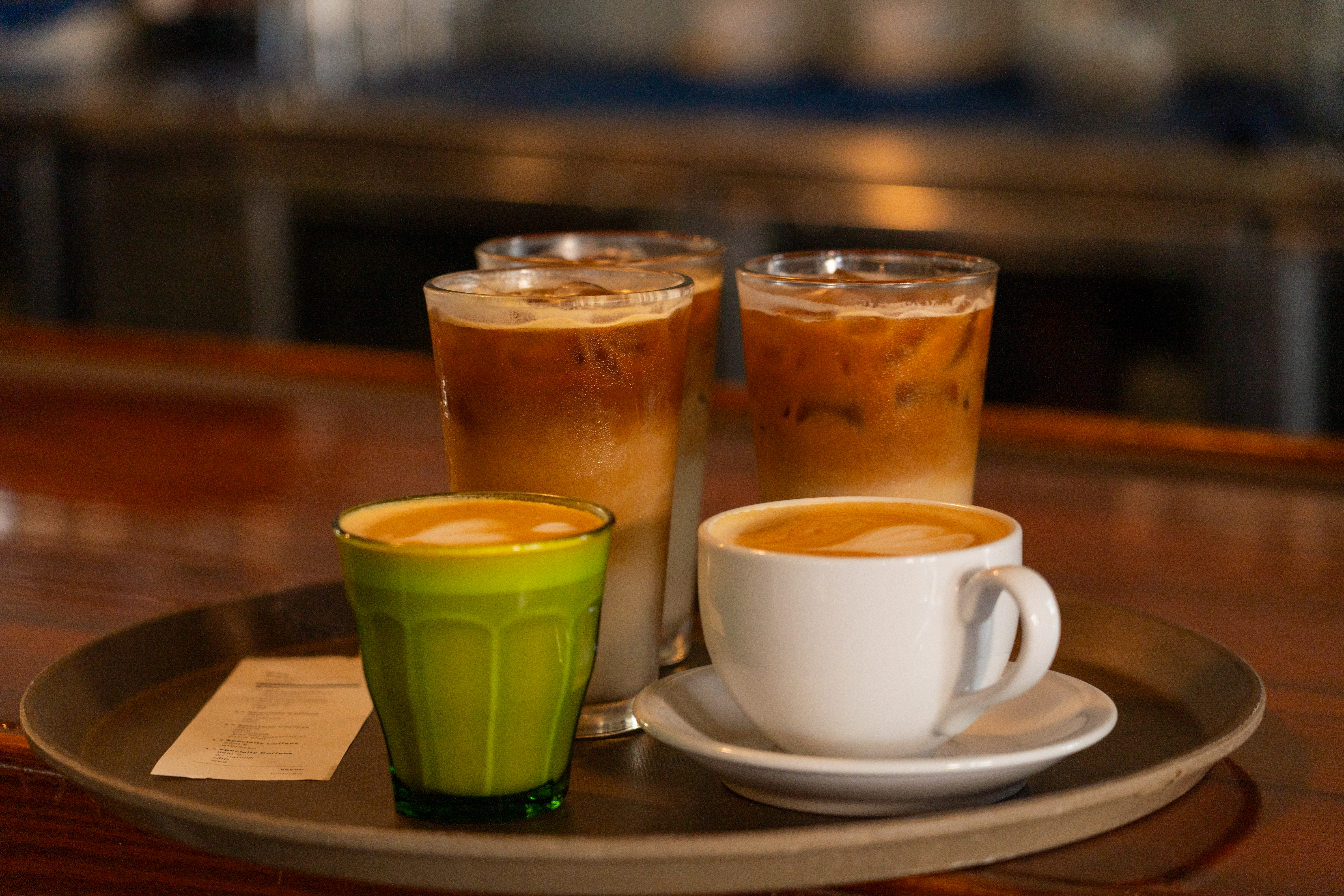 Assortment Of Drinks On A Tray